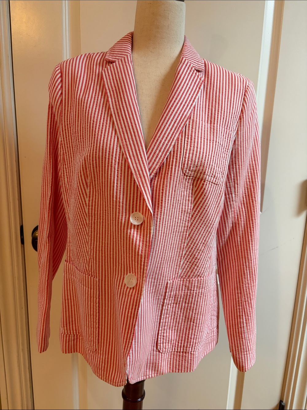 Talbots Women's Pink Stripe Blazer Jacket - size 8 - NWT